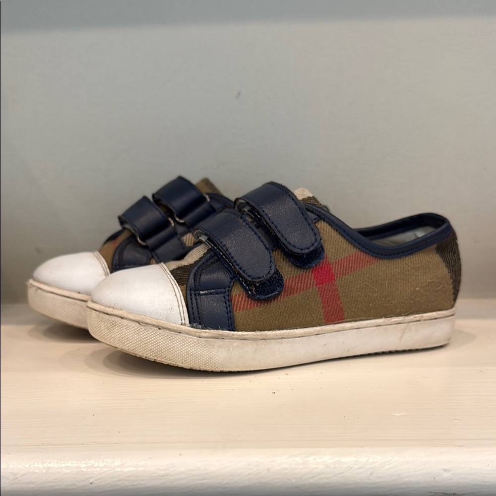 Burberry Kids' Navy and Brown Sneakers